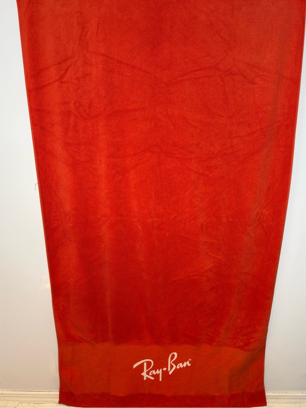 Vintage Ray-Ban 100% Cotton Beach Towel 38x65 Orange Logo